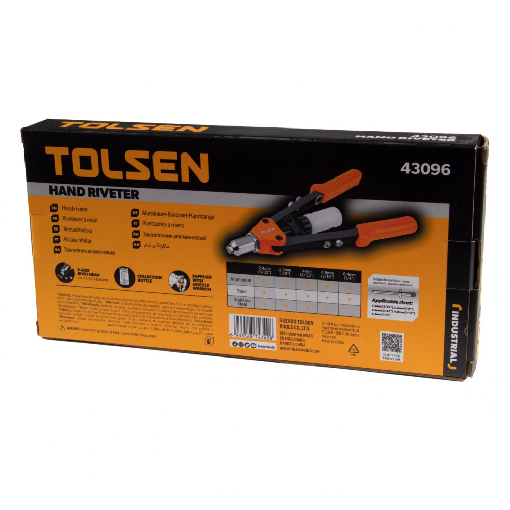 Заклепочник 3,2 - 6,4 мм, усиленный TOLSEN TT43096