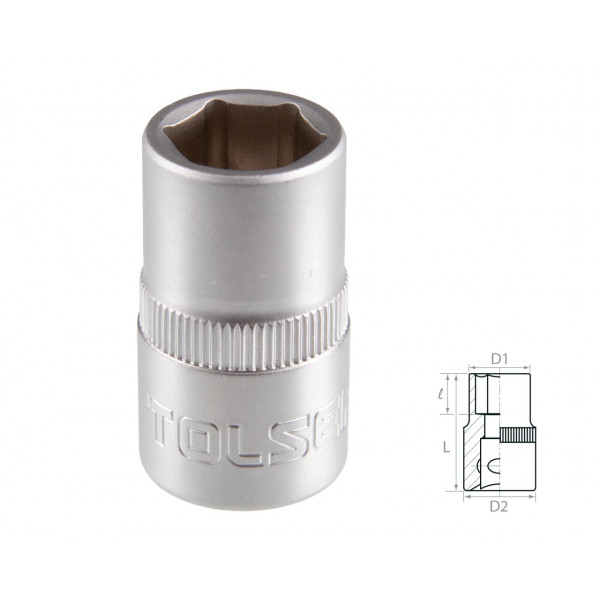 Головка торцевая стандартная шестигранная 1/2", 12 мм TOLSEN TT16512