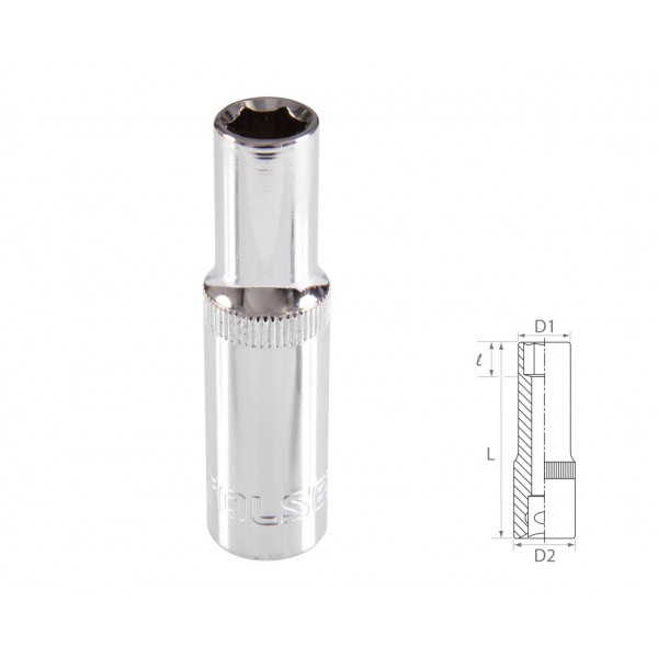 Головка торцевая глубокая шестигранная 3/8", 9 мм TOLSEN TT16359