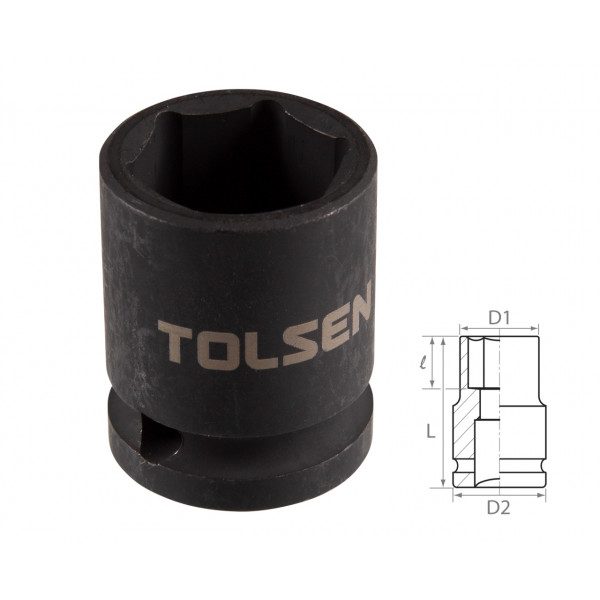 Головка торцевая ударная шестигранная 1/2", 21 мм TOLSEN TT18221